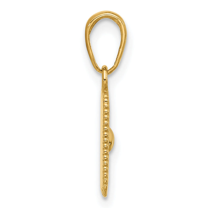 14K and White Rhodium Sun in Frame Pendant-C4887