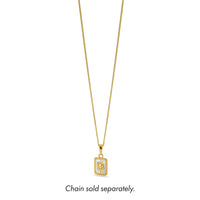 14K and White Rhodium Sun in Frame Pendant-C4887