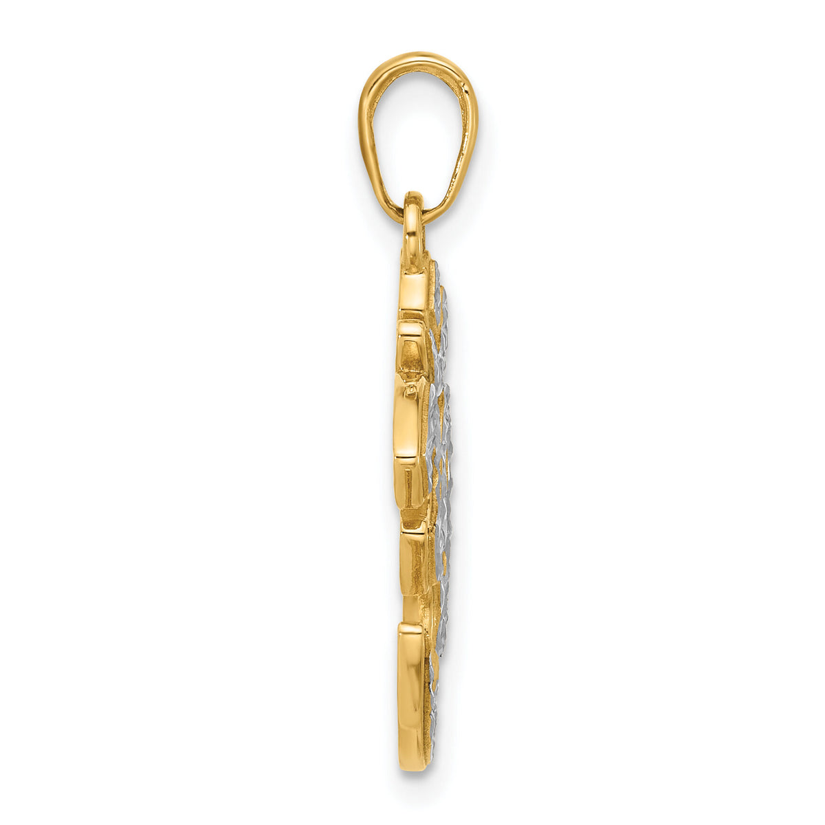 14K and White Rhodium D/C Om Pendant-C4893