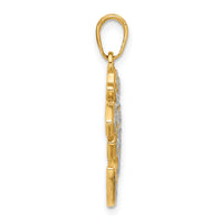 14K and White Rhodium D/C Om Pendant-C4893