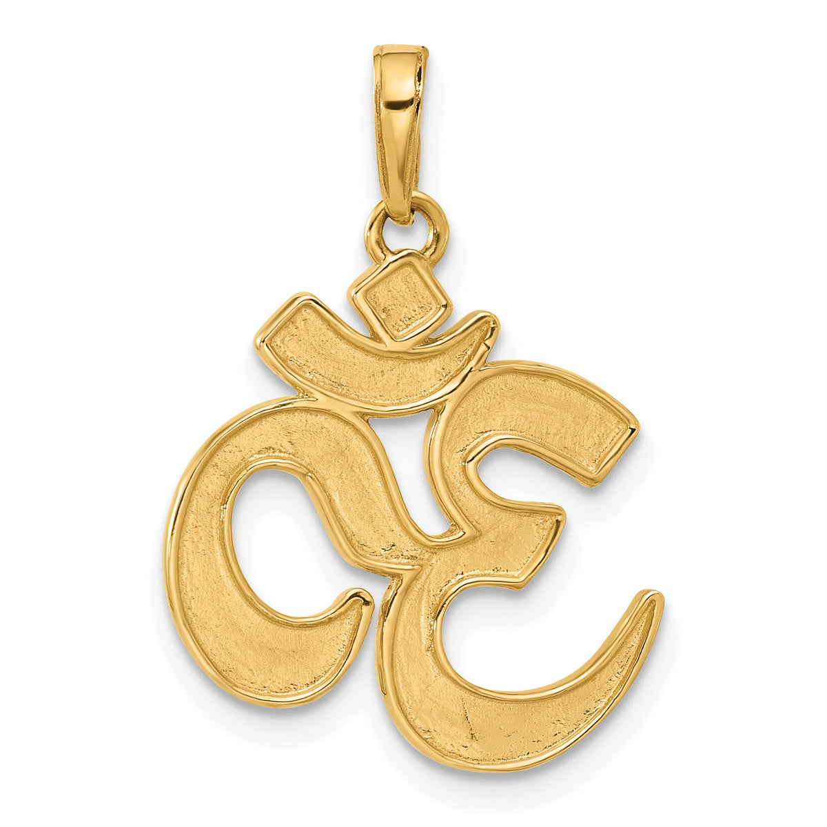 14K and White Rhodium D/C Om Pendant-C4893