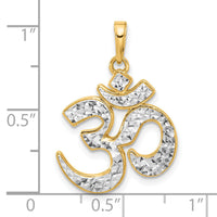 14K and White Rhodium D/C Om Pendant-C4893