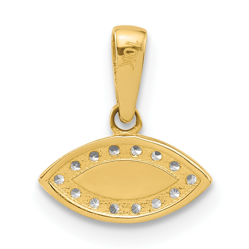 14K Polished CZ and Enamel Evil Eye Pendant-C4894
