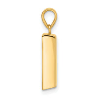 14K Polished Gold Bar Pendant-C4896