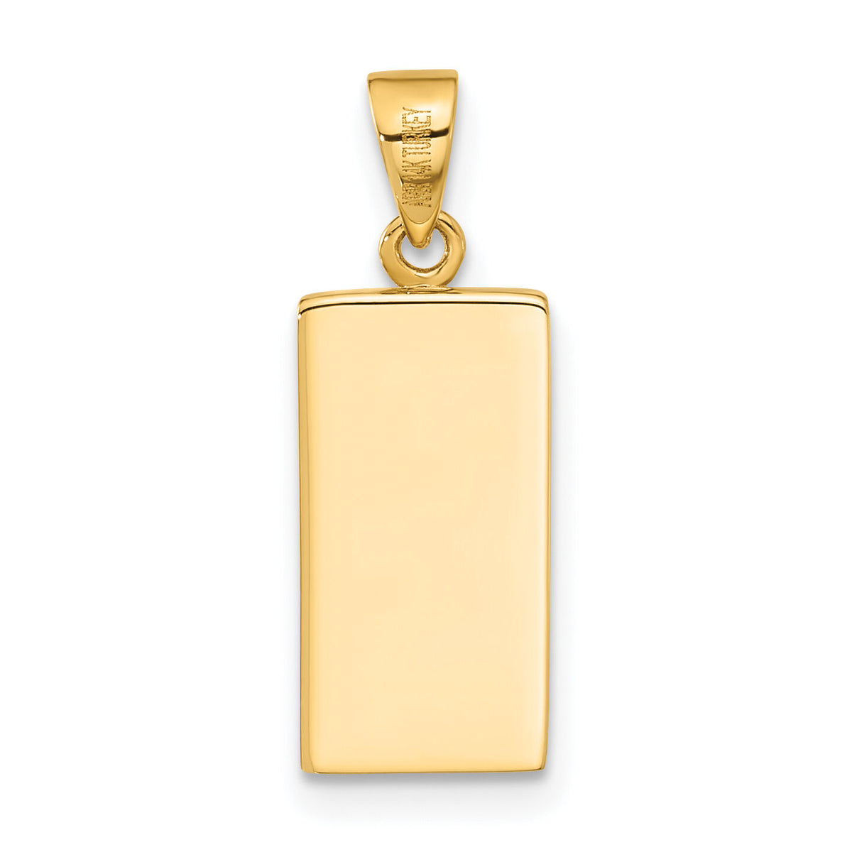 14K Polished Gold Bar Pendant-C4896