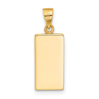 14K Polished Gold Bar Pendant-C4896