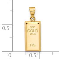 14K Polished Gold Bar Pendant-C4896