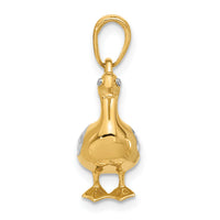 14K and White Rhodium D/C 3D Duck Pendant-C4901