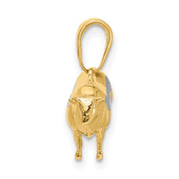 14k and White Rhodium D/C 3D Bull Pendant-C4903