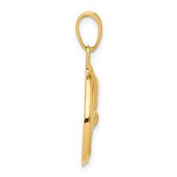 14K Polished Cut Out Dolphin Pendant-C4910