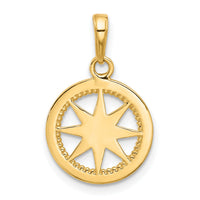 14k and White Rhodium D/C Compass Pendant-C4923