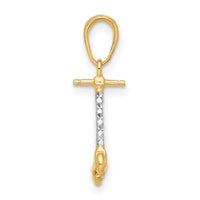 14K and White Rhodium D/C 3D Scooter Pendant-C4925
