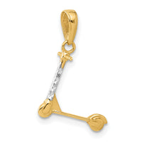 14K and White Rhodium D/C 3D Scooter Pendant-C4925