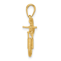 14k and White Rhodium D/C 3D Bicycle Pendant-C4926