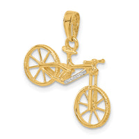 14k and White Rhodium D/C 3D Bicycle Pendant-C4926