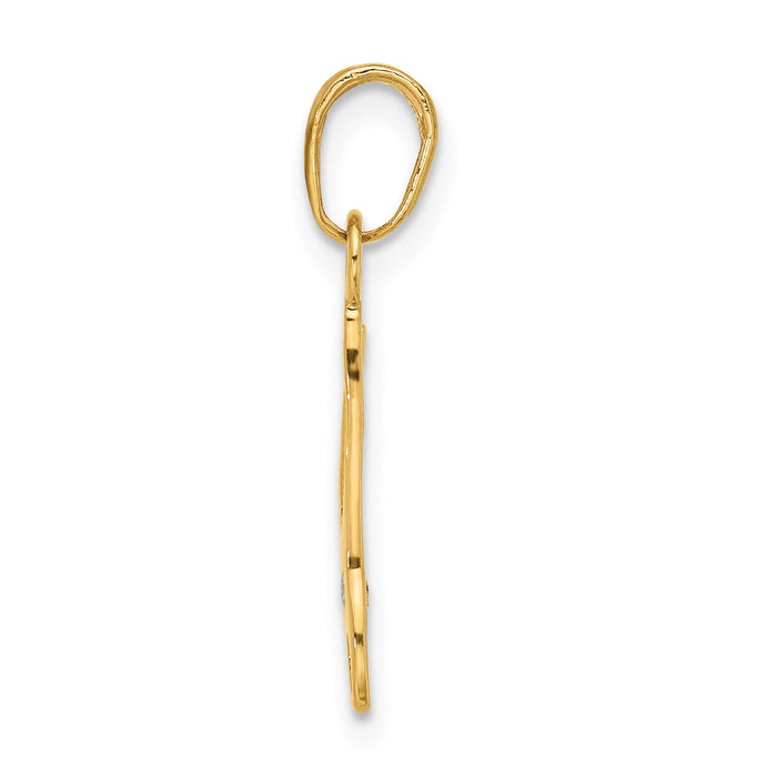 14k and White Rhodium D/C 3D Pliers Pendant-C4927
