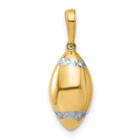14k and White Rhodium D/C 3D Football Pendant-C4931