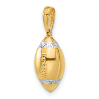 14k and White Rhodium D/C 3D Football Pendant-C4931