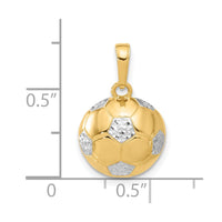 14K and White Rhodium D/C Soccer Ball Pendant-C4932