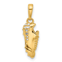 14k and White Rhodium D/C Soccer Cleat Pendant-C4933