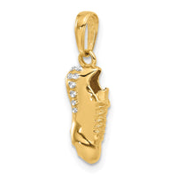 14k and White Rhodium D/C Soccer Cleat Pendant-C4933