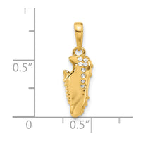 14k and White Rhodium D/C Soccer Cleat Pendant-C4933