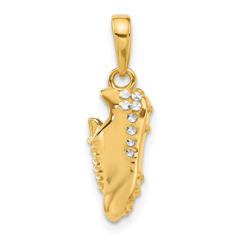 14k and White Rhodium D/C Soccer Cleat Pendant-C4933