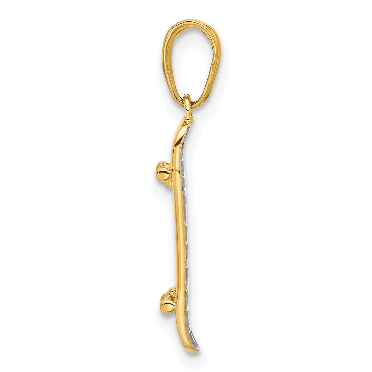 14k and White Rhodium D/C Skateboard Pendant-C4934