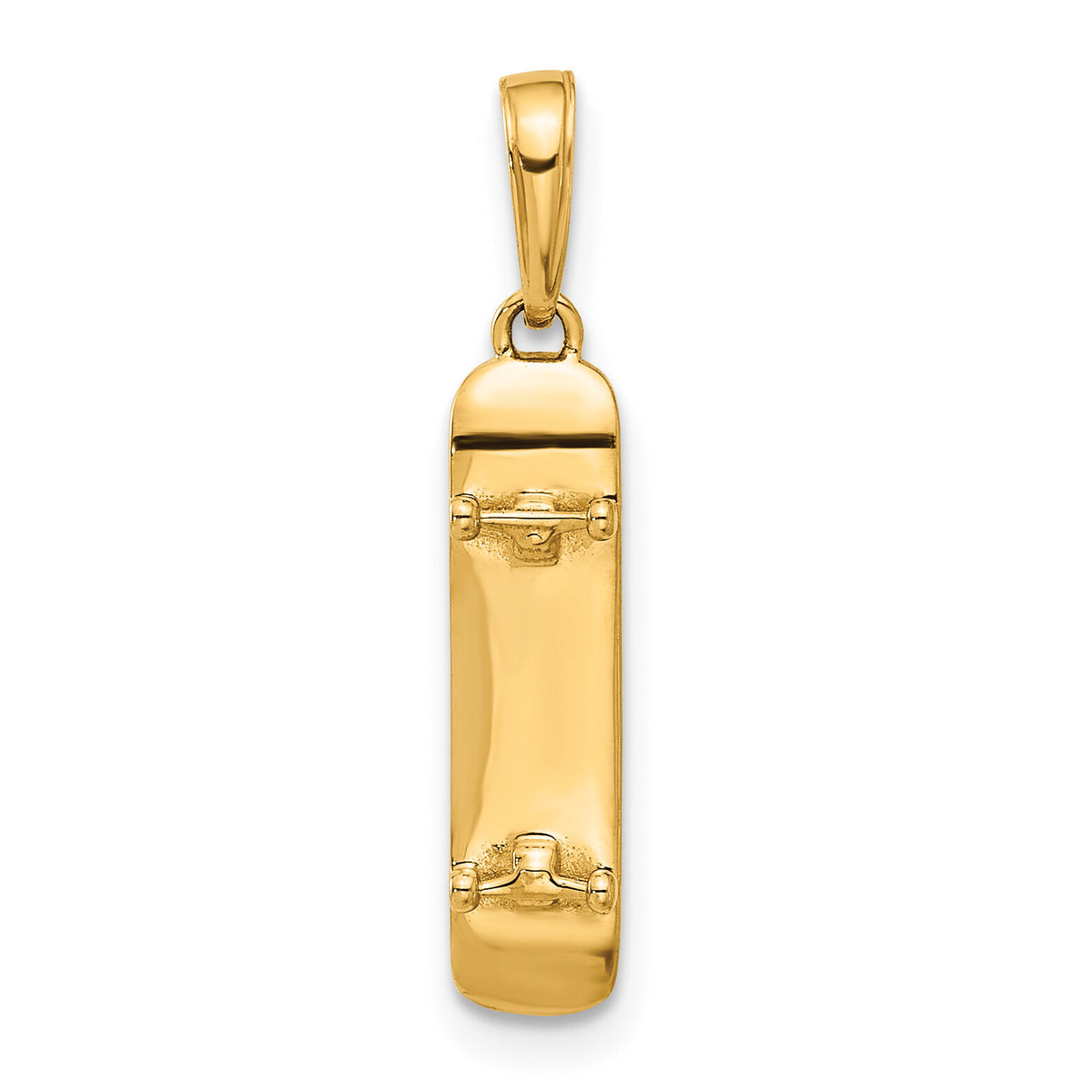 14k and White Rhodium D/C Skateboard Pendant-C4934