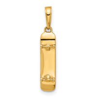 14k and White Rhodium D/C Skateboard Pendant-C4934