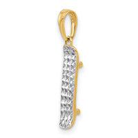 14k and White Rhodium D/C Skateboard Pendant-C4934