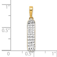 14k and White Rhodium D/C Skateboard Pendant-C4934