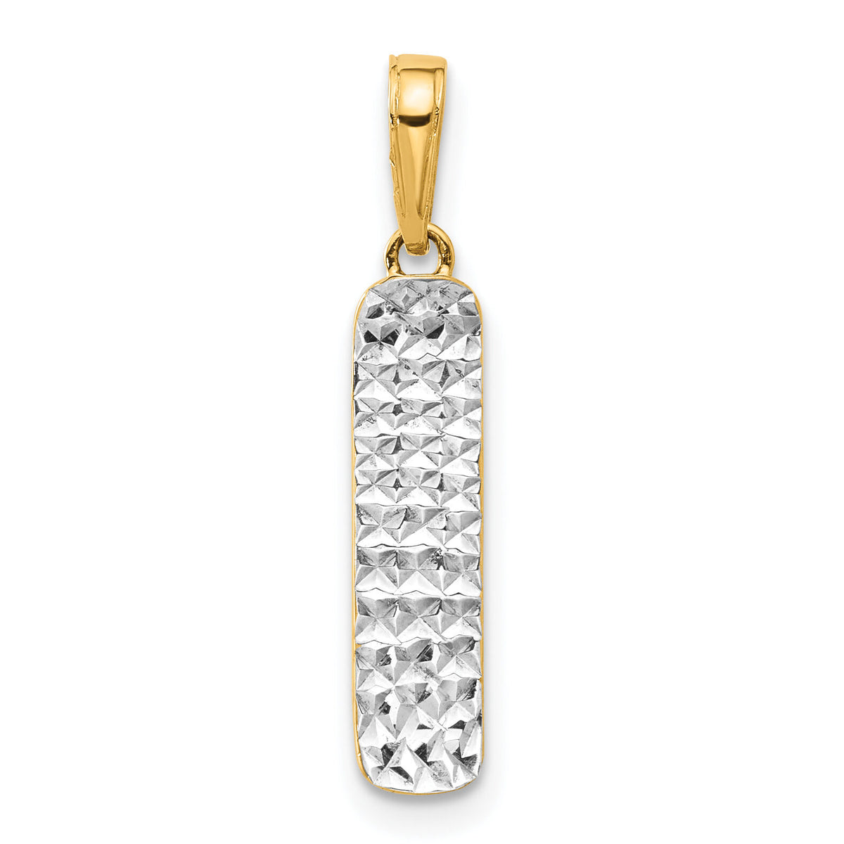 14k and White Rhodium D/C Skateboard Pendant-C4934