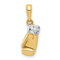 14k and White Rhodium D/C Boxing Glove Pendant-C4935