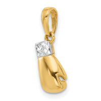 14k and White Rhodium D/C Boxing Glove Pendant-C4935