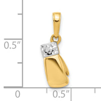 14k and White Rhodium D/C Boxing Glove Pendant-C4935
