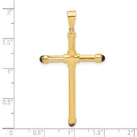 14K Polished with Black Onyx Cross Pendant-C4938