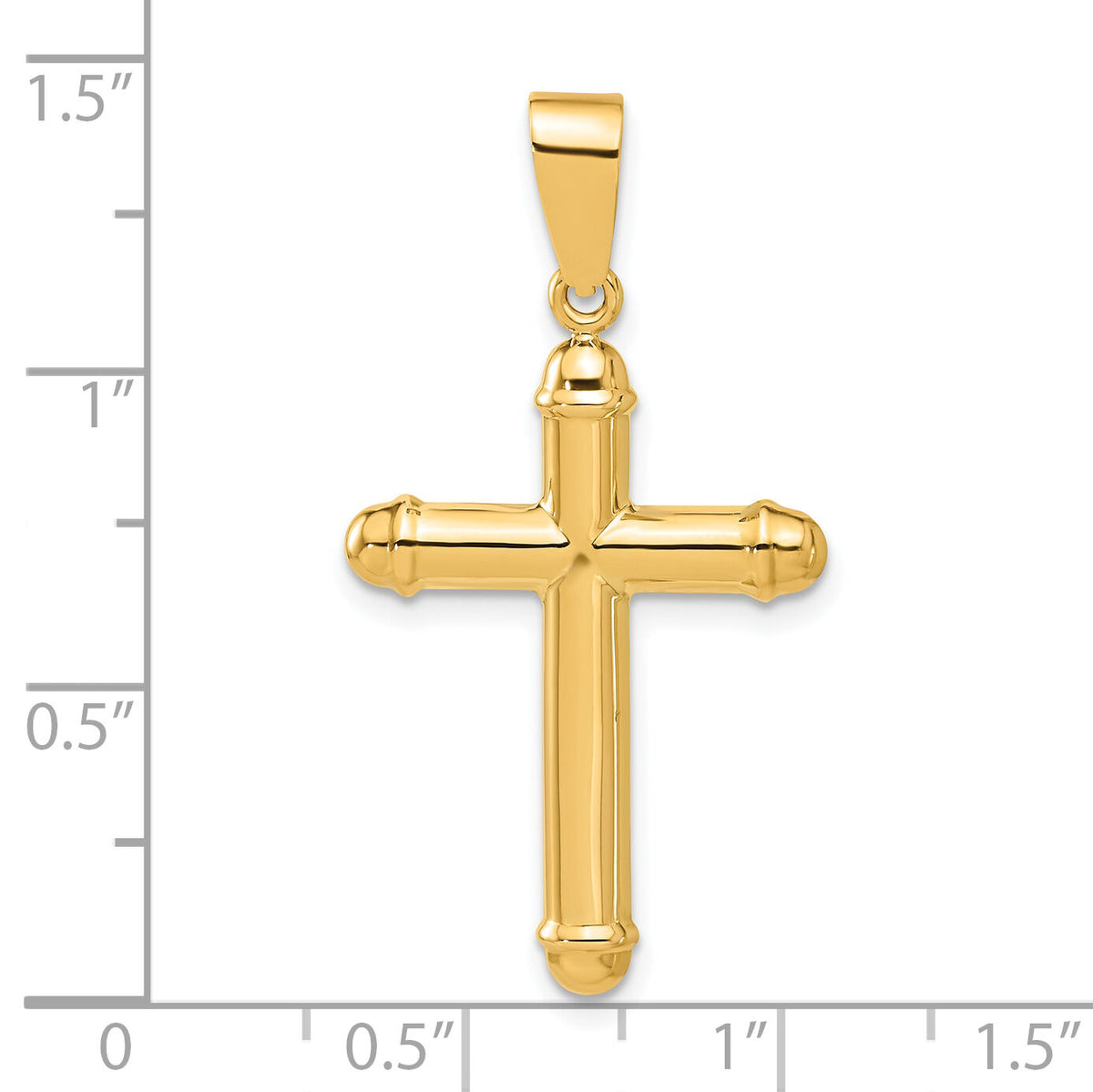14K Polished Cross Pendant-C4939