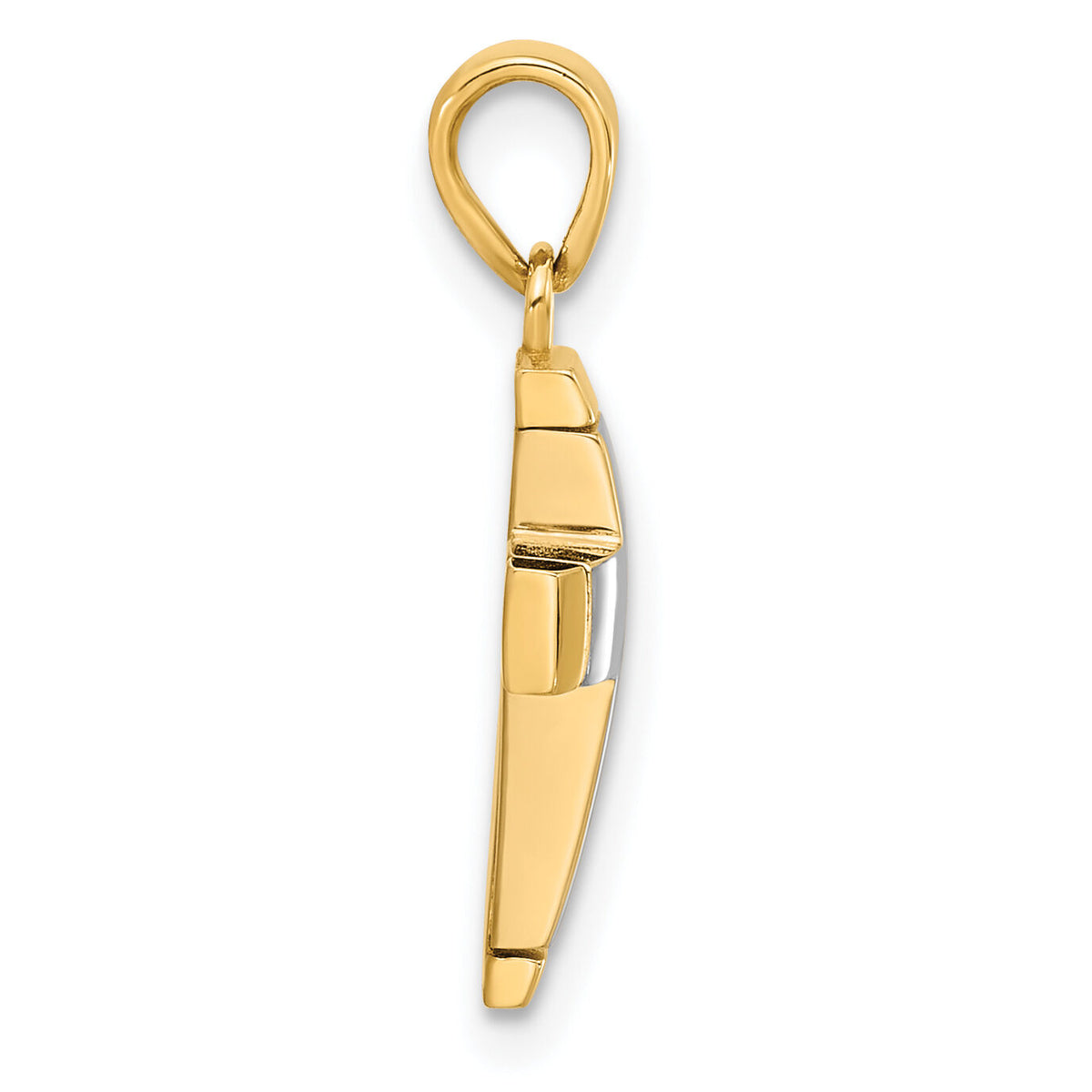 14K Two-tone Polished Cross Pendant-C4940