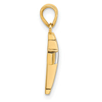 14K Two-tone Polished Cross Pendant-C4940