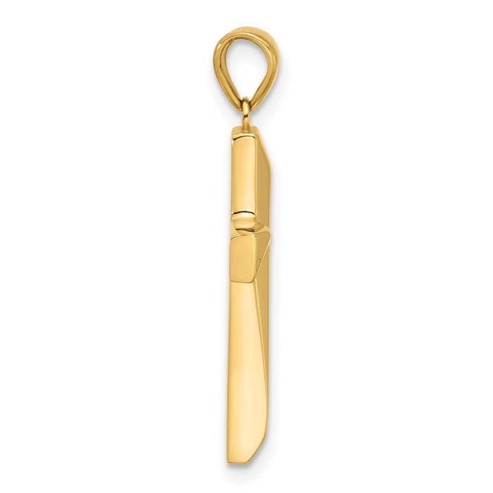 14K Polished Cross Pendant-C4942