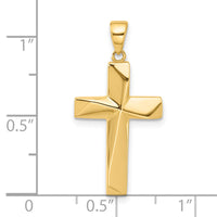 14K Polished Cross Pendant-C4942
