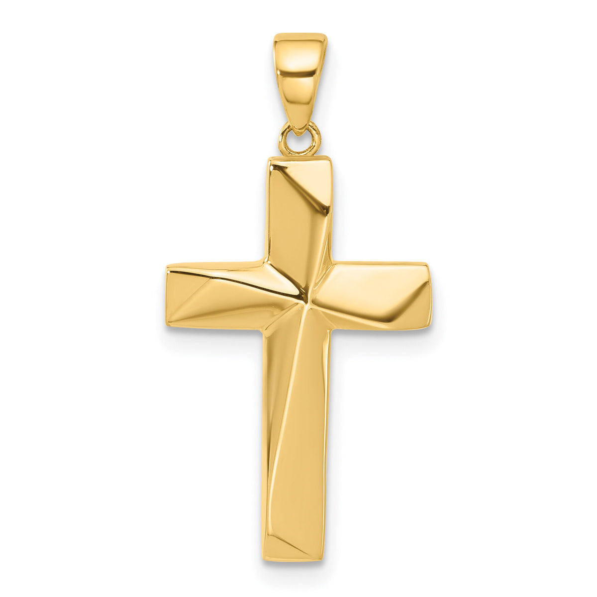 14K Polished Cross Pendant-C4942