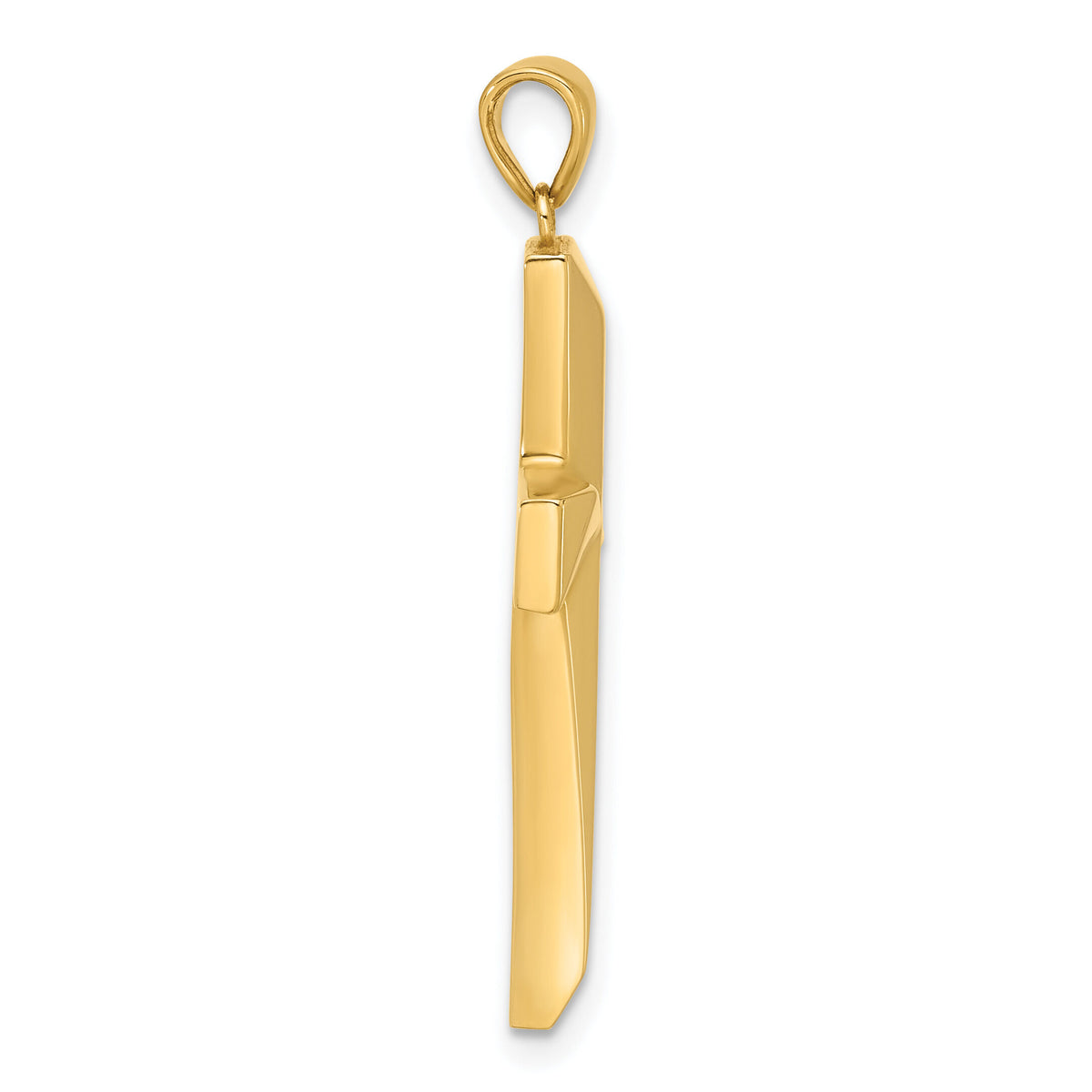 14K Polished Cross Pendant-C4943