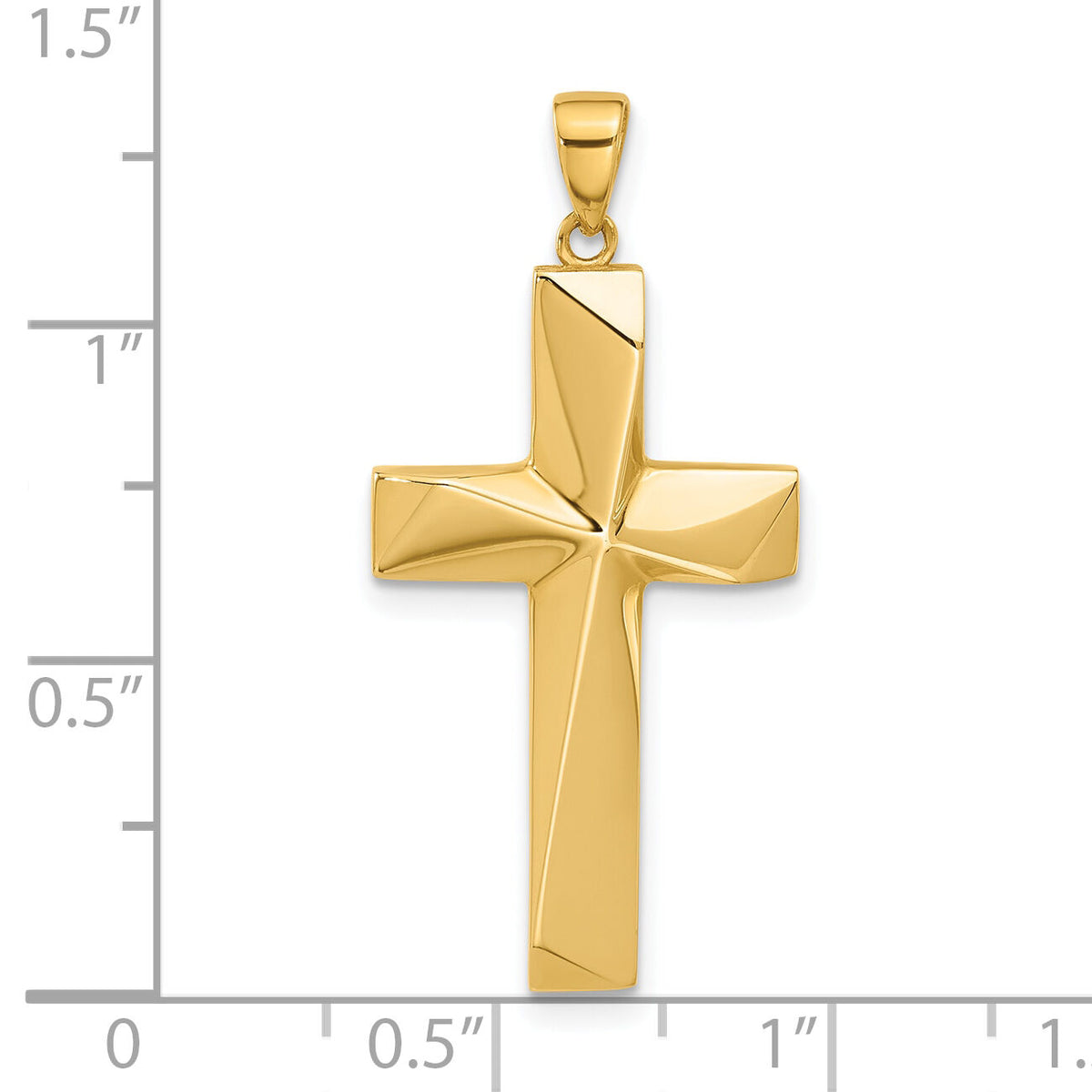 14K Polished Cross Pendant-C4943