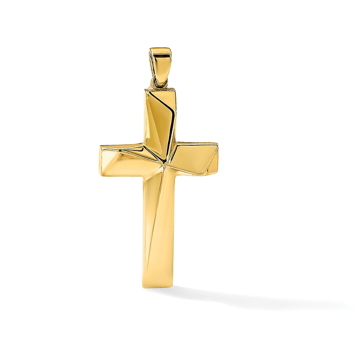 14K Polished Cross Pendant-C4943