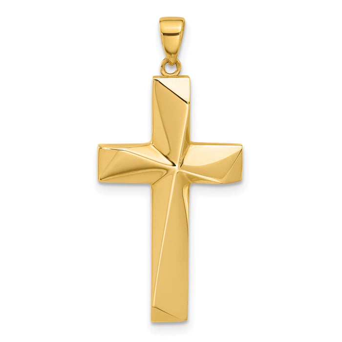 14K Polished Cross Pendant-C4943