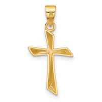14K Polished Cross Pendant-C4945