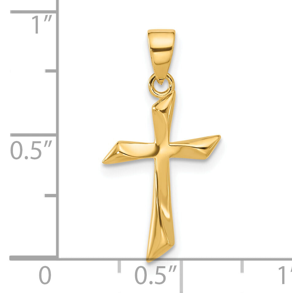 14K Polished Cross Pendant-C4945