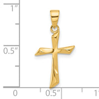 14K Polished Cross Pendant-C4945